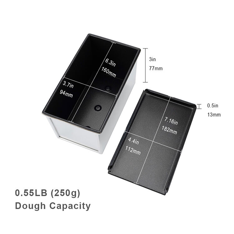 160x94x77mm アルミニウム製 ノンスティック 250g ローフパン（蓋付き